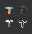 set of letters t from abstract multicolors shapes vector image vector image