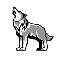 black wolf howl emblem vector image vector image