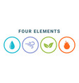 four elements air water fire earth symbol vector image vector image