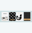 winter folk art greeting card set in scandinavian vector image vector image