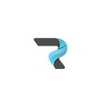 abstract letter r 3d logo vector image