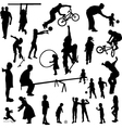 family silhouette vector image