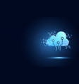 futuristic blue cloud with pixel digital vector image