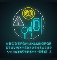 sign recognition neon light concept icon traffic vector image