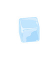 ice cube with glare on white in cartoon style vector image
