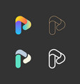 set of letters p from abstract multicolors shapes vector image vector image