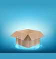 empty open cardboard box template vector image vector image