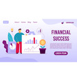 financial business management landing page design vector image