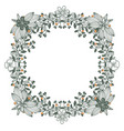 decorative floral frame with flowers and leaves vector image