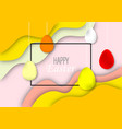 easter card with square framepaper cut wave vector image