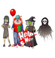 help me text design with halloween ghost vector image vector image