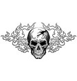 Burning skull on black background Royalty Free Vector Image