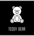 teddy bear soft toy line icon outline sign vector image vector image