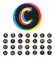 trendy colorful alphabet set vector image