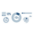 12 percentage infographic set twelve circle vector image vector image