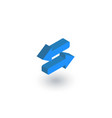 arrows exchange isometric flat icon 3d vector image vector image