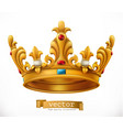 gold crown king icon vector image