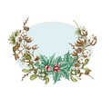 hand drawn botanical sketch garland with christmas vector image