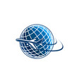 icon plane and world globe vector image