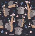 seamless pattern with cute koalas graphics vector image vector image