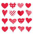 set of hearts vector image