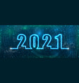 happy new 2021 year futuristic neon background vector image vector image