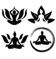 set of meditation yoga logo design vector image