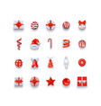 christmas icons and objects set holidays vector image