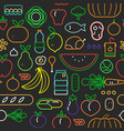 food seamless pattern of modern outline icons vector image
