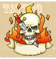 skull tattoo design vector image vector image