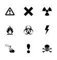 black danger icon set vector image