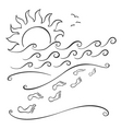 footprints on beach vector image