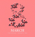 march 8 greeting card vector image vector image