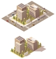 isometric low poly town street vector image vector image