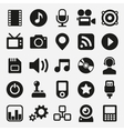 multimedia icons set vector image