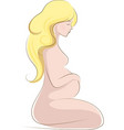 pregnant women sit outline silhouette isolated vector image