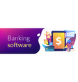 core banking it system concept banner header vector image vector image