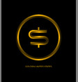 design gold coin dollar vector image