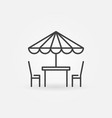 street cafe icon table and chairs line vector image
