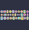 acid hipster stickers and patches with neon groovy vector image vector image