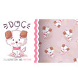 cute dog seat - seamless pattern vector image vector image