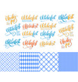 oktoberfest stickers hand lettering brush pen vector image