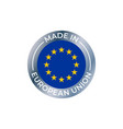 made in eu label europe quality silver vector image vector image