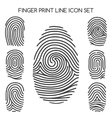 fingerprint line icons vector image