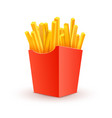french potato pack box cartoon fastfood fry vector image