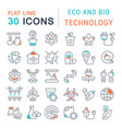 set line icons eco and bio technology vector image