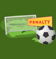 soccer ball on penalty spot at stadium football vector image vector image