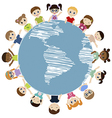 children around the earth vector image