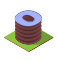 isometric building letter o form vector image vector image