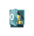 small safe opened with money inside vector image